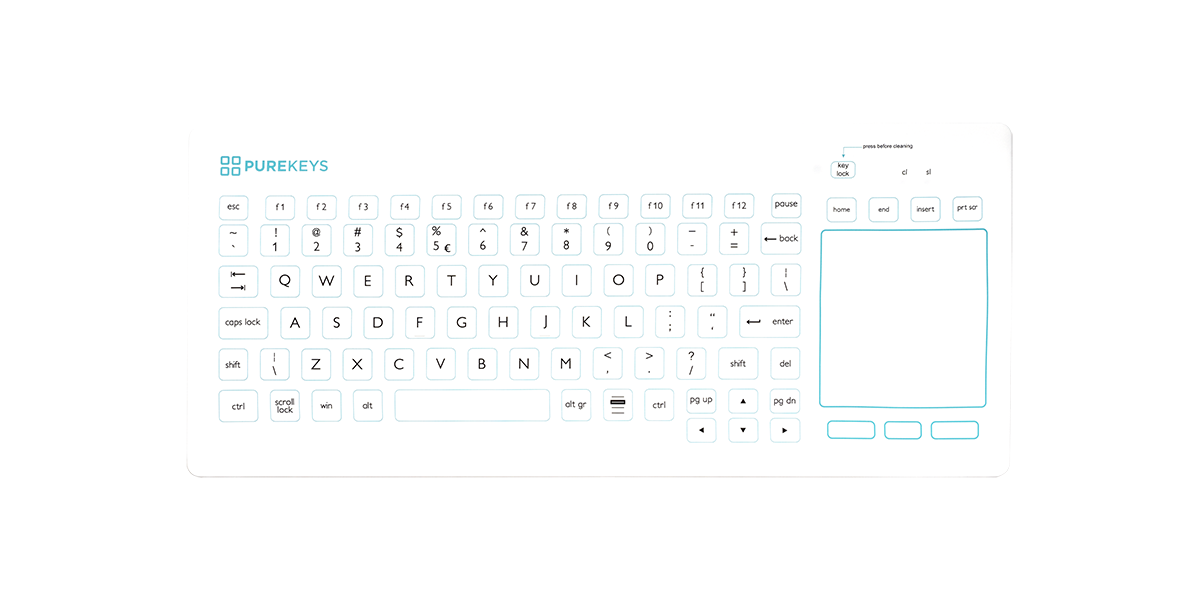 Touchpad medisch toetsenbord van Purekeys