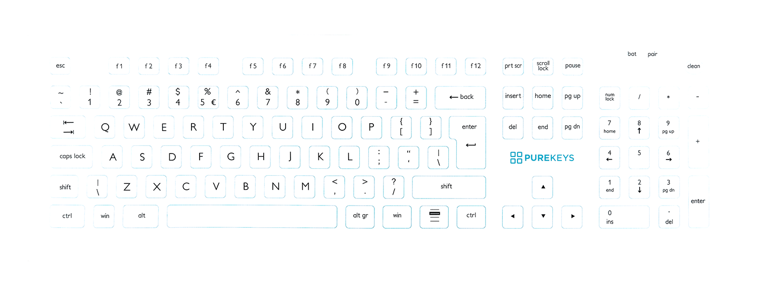 Full size medisch toetsenbord van Purekeys